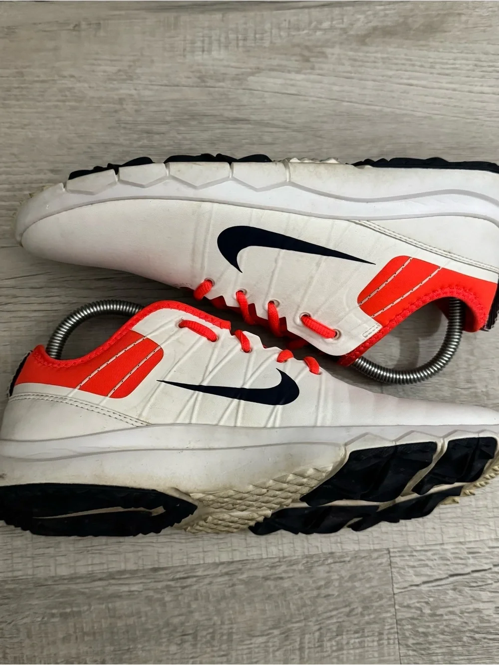 Nike FI Impact 2 Women's Golf Shoes 776093-102 Size 9 White Orange/Red Leather - Picture 9 of 13